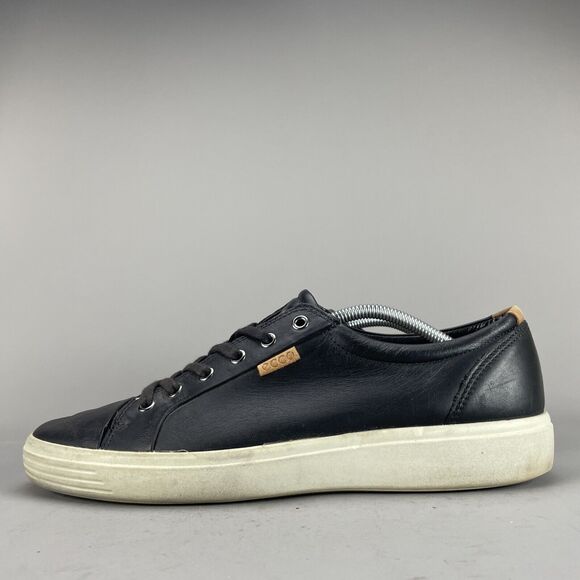 Ecco Soft 7 Men's EU 45 US 11 Black Leather Walking Shoes Casual Sneaker Low Top - Picture 1 of 10